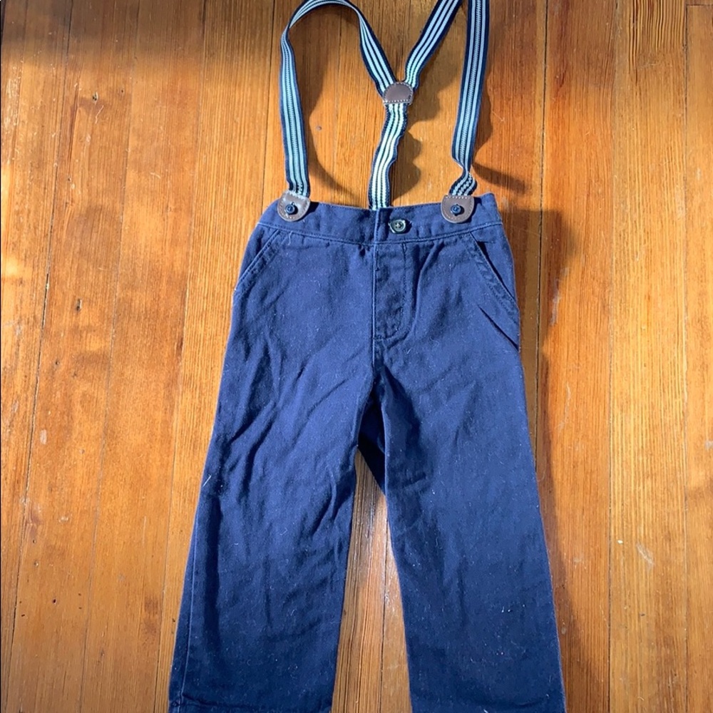 Gymboree Navy dress pants with suspenders
